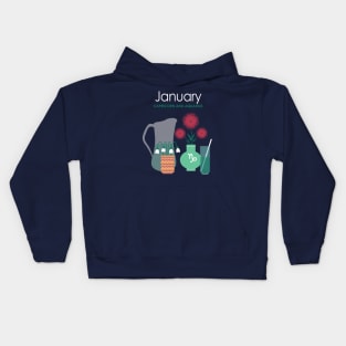 January Birth Flowers Kids Hoodie